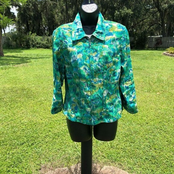 🌻 3/$25 Ruby Rd Multi Color Jacket Size Large - Picture 2 of 5